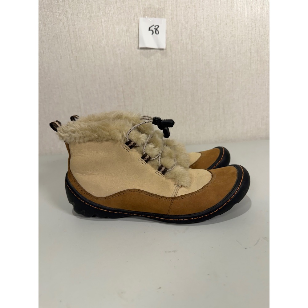 Privo by Clarks Womens Leather Faux Fur Lined Ankle Boots Tan Beige 6.5 M 76246